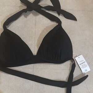 Chic Black Halter Bikini Top